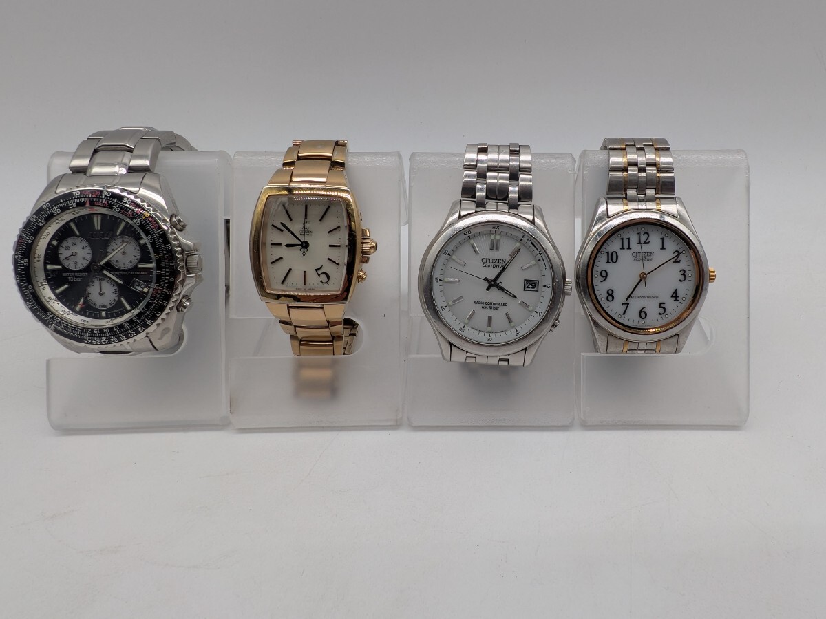 【1円スタート】 CITIZEN 4点 E811-T001106 H330-T010725 H415-033012 E030-L20476TA シチズン Eco-Drive ※ H330-T010725以外稼働品