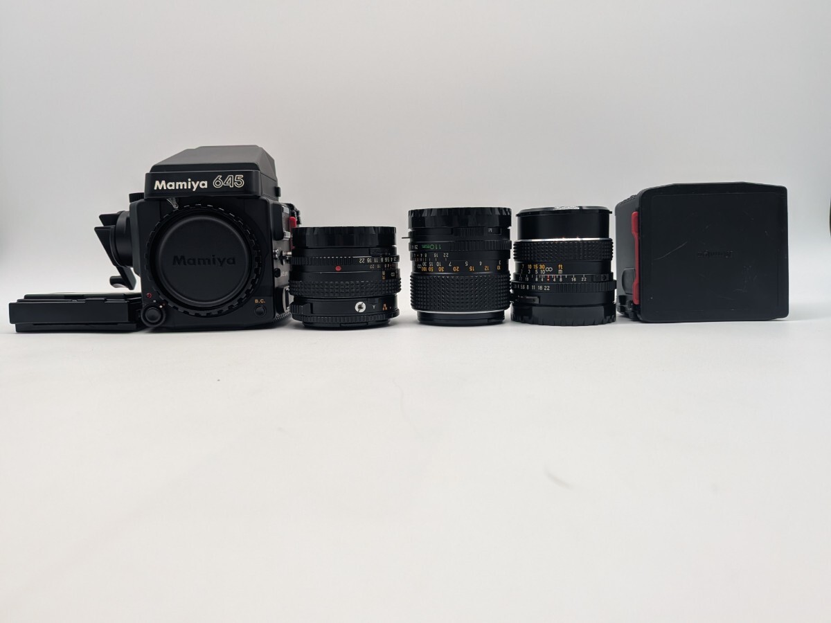 1円〜 MAMIYA 645PRO MAMIYA-SEKOR C 112.8 f=110mm MAMIYA-SEKOR C 1:2.8 f=70mm MAMIYA-SEKOR C 1:2.8 f=55mm 付属品セット ※動作未確認
