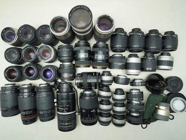 ★ニコン マウントAFレンズなど★IX-NIKKOR/AF NIKKOR/COSINA/Tokina/SIGMA/Kenko/ 等 計:45点まとめ【ジャンク品】32406