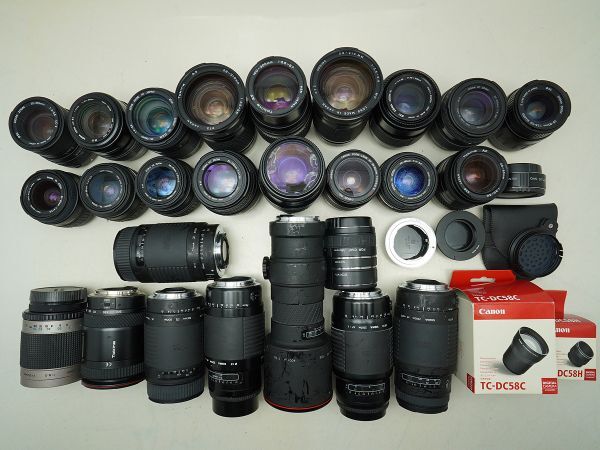 ★キヤノン マウントAFレンズなど★EF LENS/Tokina/Kenko/SIGMA/COSINA/ 等 計:29点まとめ【ジャンク品】32404
