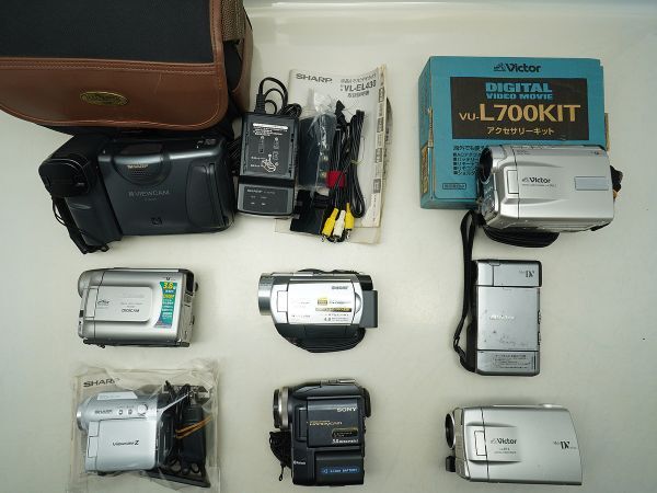 ★ビデオカメラなど★Victor/Panasonic/SHARP/SONY/ 等 計:8点まとめ【ジャンク品】32389