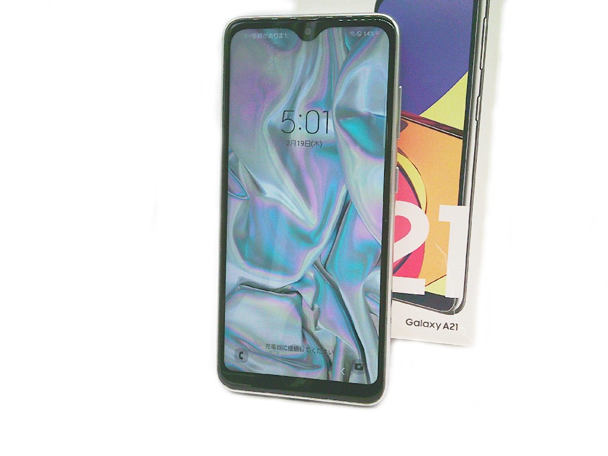 ★SAMSUNG Galaxy A21 SCV49 SWU ホワイト 64GB SIＭフリー スマホ android バッテリー良好 携帯★/H