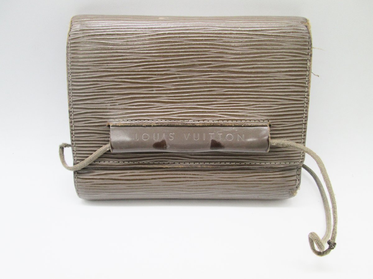 ■【難あり】 LOUIS VUITTON ルイヴィトン M6366C エピ ポルトモネ エラスティック MI0060 三つ折り 財布 ウォレット 小銭入れ■/A
