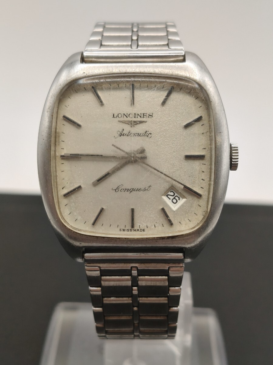 LONGINES ロンジン ヴィンテージ時計コンクエスト Conquest スクエアケースモデル 自動巻き【稼働品】