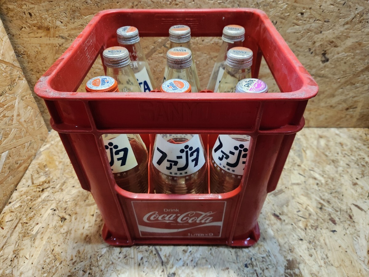  ファンタ 1L 空瓶 ケース セット 昭和レトロ Fanta アンティーク ヴィンテージ インテリア 当時物 M