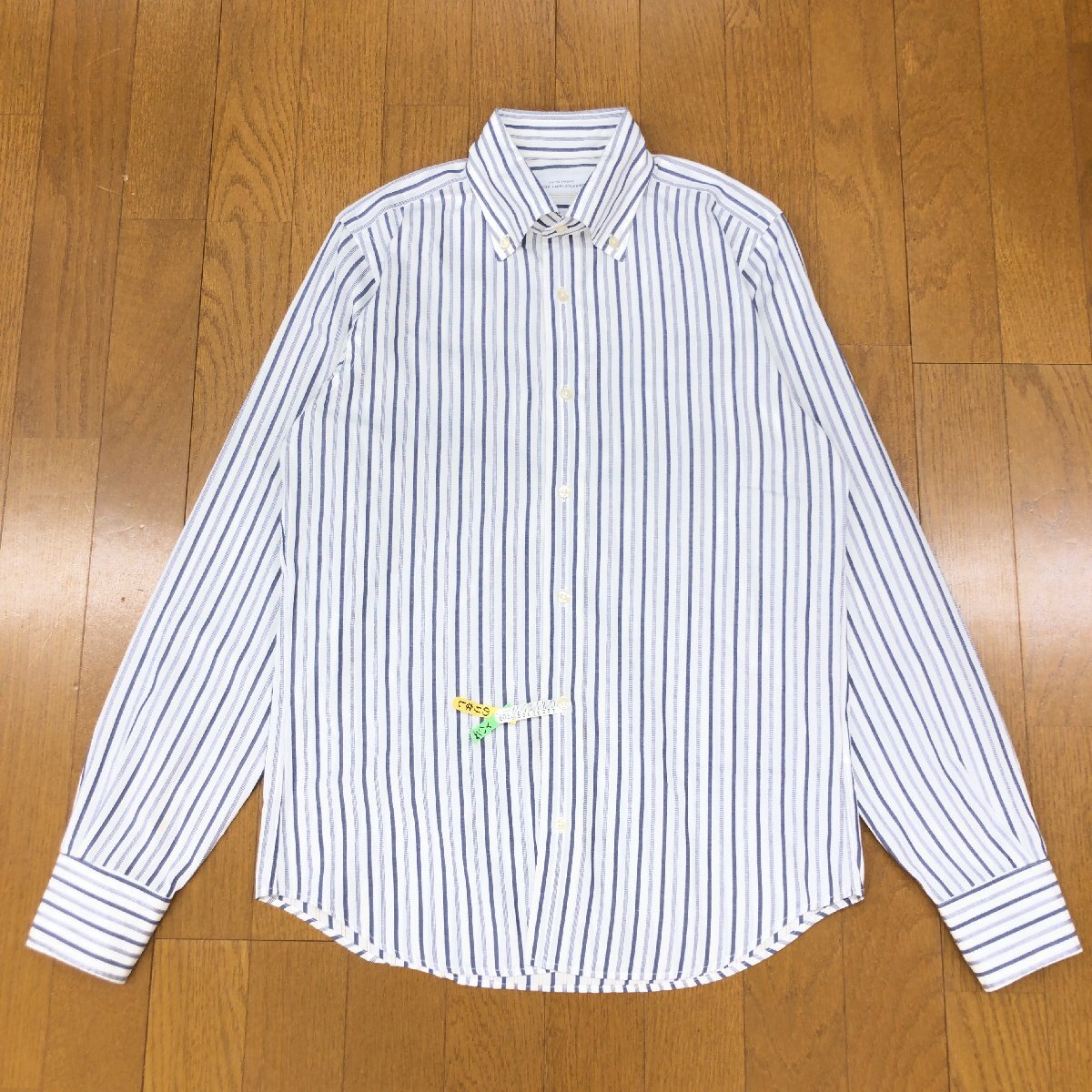 UNITED ARROWS GLR ユナイテッドアローズ 定価8,690円 ダブルフェイス オルタネイト ストライプ B.D. シャツ S 白 長袖 カジュアル メンズ