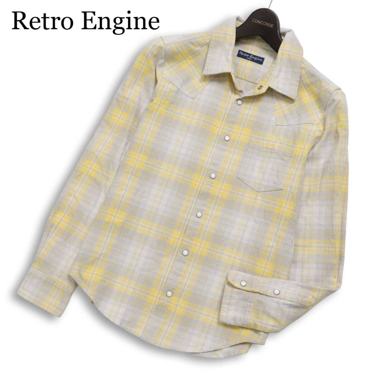 Retro Engine レトロエンジン RTEG アダムスジャグラー 通年★ 長袖 チェック ウエスタン シャツ Sz.S メンズ