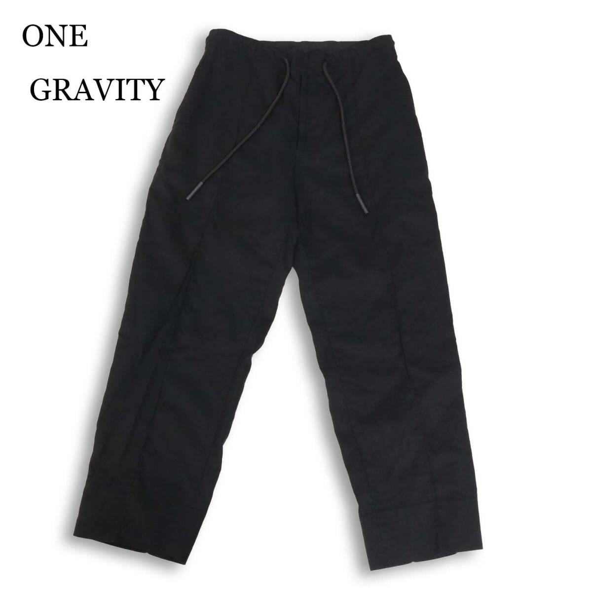 24SS★ ONE GRAVITY ワングラビティ サザビーリーグ 通年★ ワイド テーパード イージー パンツ Sz.M メンズ 黒 定価4.1万