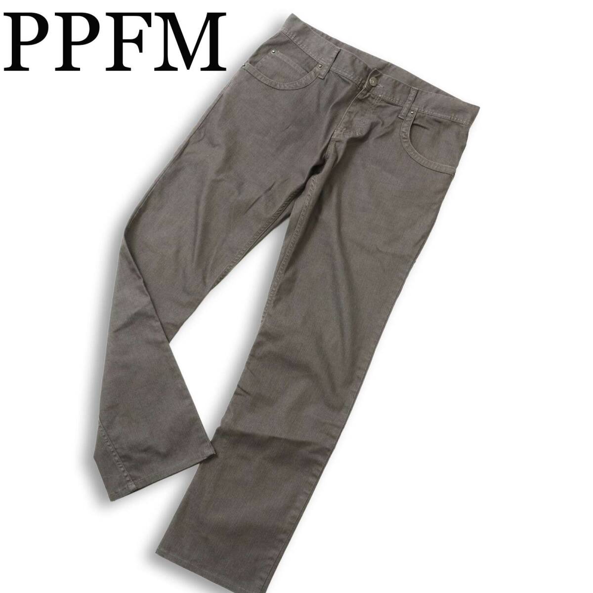 【00s★Y2K】PPFM ペイトンプレイス 通年★ ストレッチ USED加工 ジップ ワーク パンツ 日本製 Sz.L メンズ