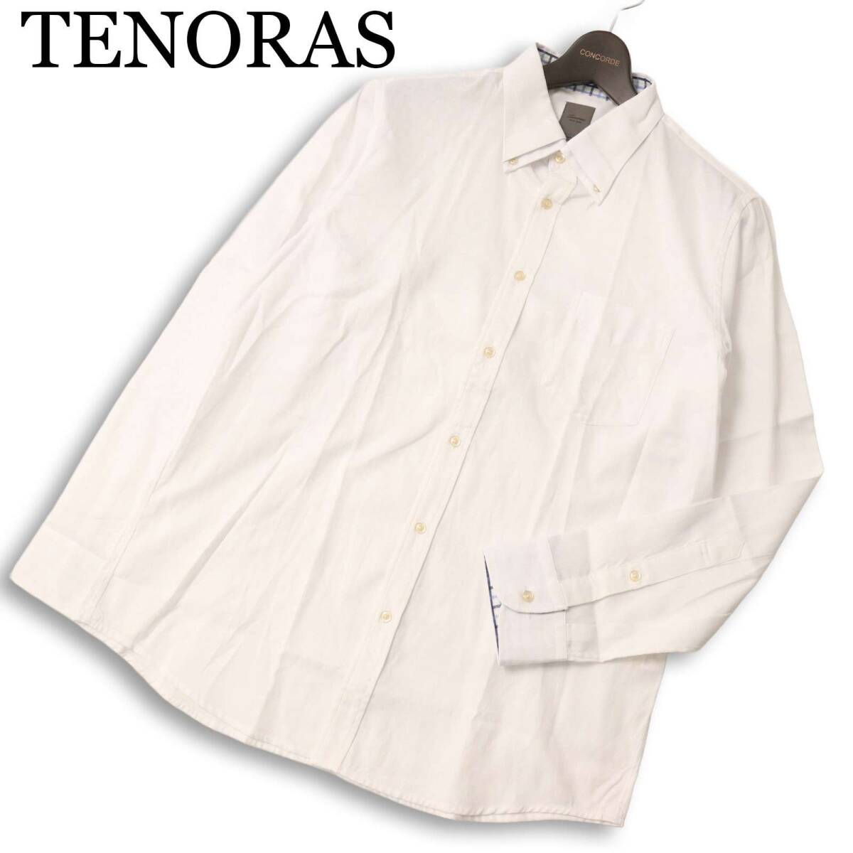 TENORAS メンズティノラス 通年★ 二重襟 長袖 オックスフォード ボタンダウン シャツ Sz.LL メンズ