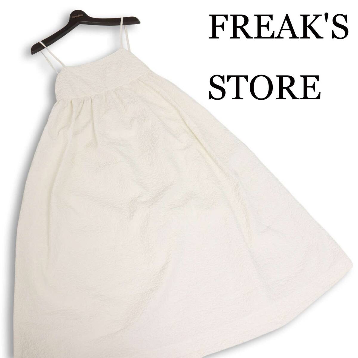 FREAK'S STORE フリークスストア 通年★ ジャガード バックオープン マキシ丈 キャミソール ワンピース Sz.F レディース