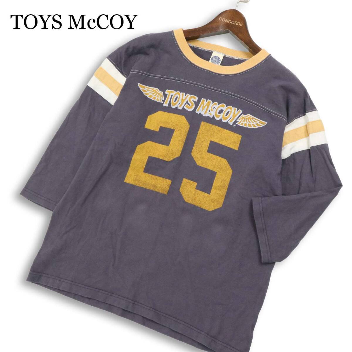 TOYS McCOY トイズマッコイ 春夏★ 7分袖 ナンバリング ロゴ プリント カットソー Tシャツ 日本製 Sz.M メンズ