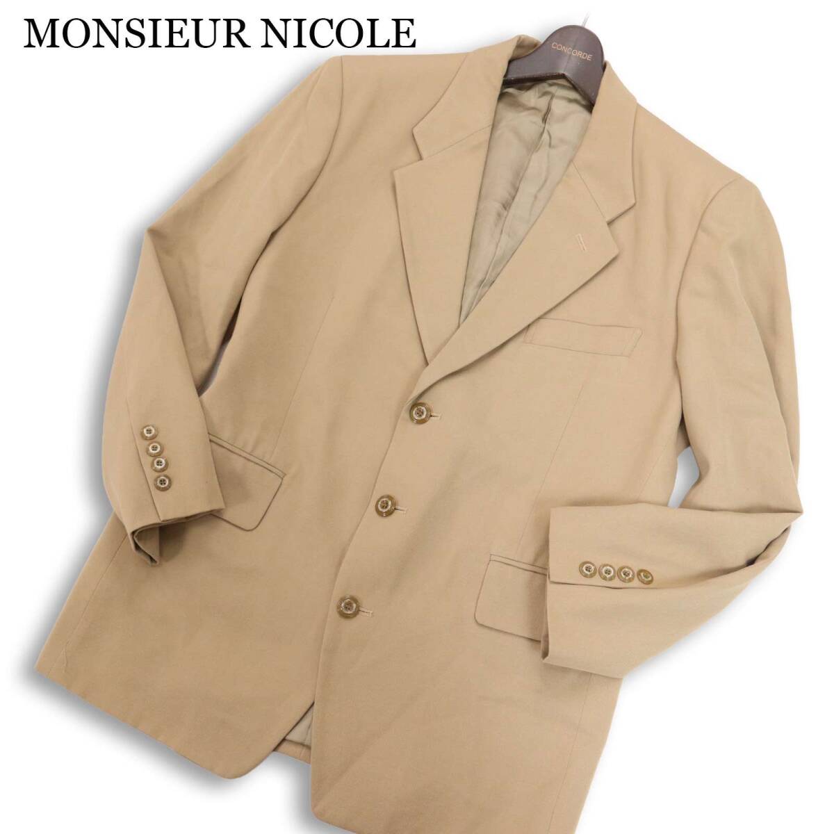 希少! 初期★ MONSIEUR NICOLE ムッシュ ニコル ユキオコバヤシ 通年★ ツイル テーラード ジャケット 日本製 Sz.S メンズ