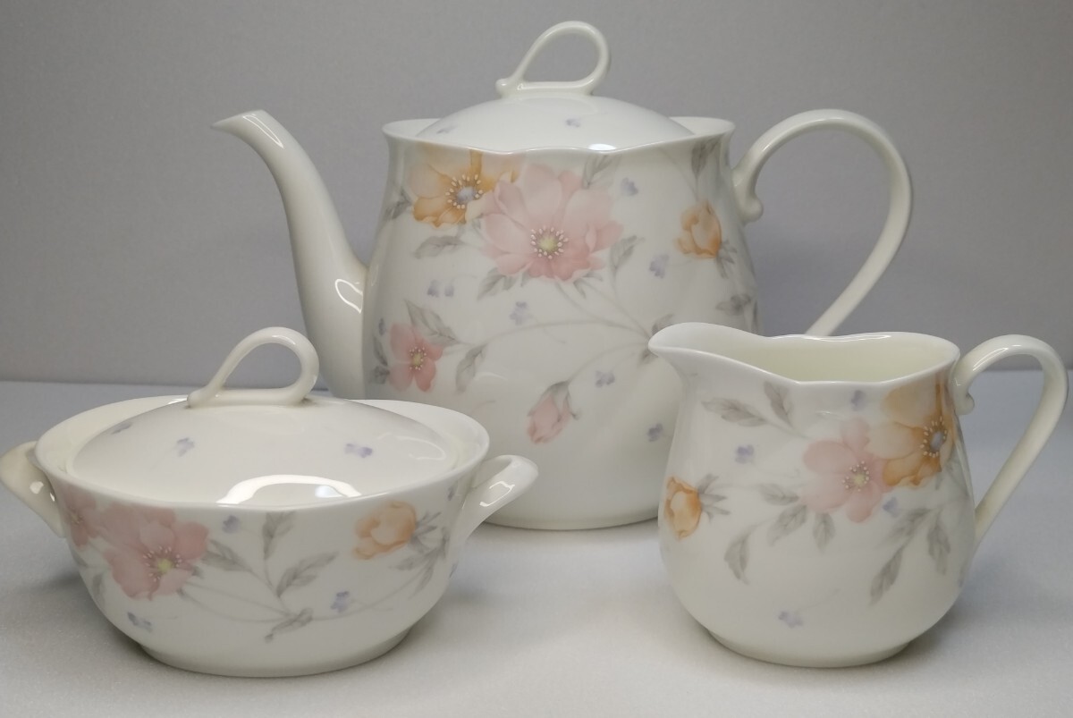 Noritake ノリタケ ANLIETTE アンリエット　ボーンチャイナ ティーポット シュガーポット クリーマー ３点セット/未使用