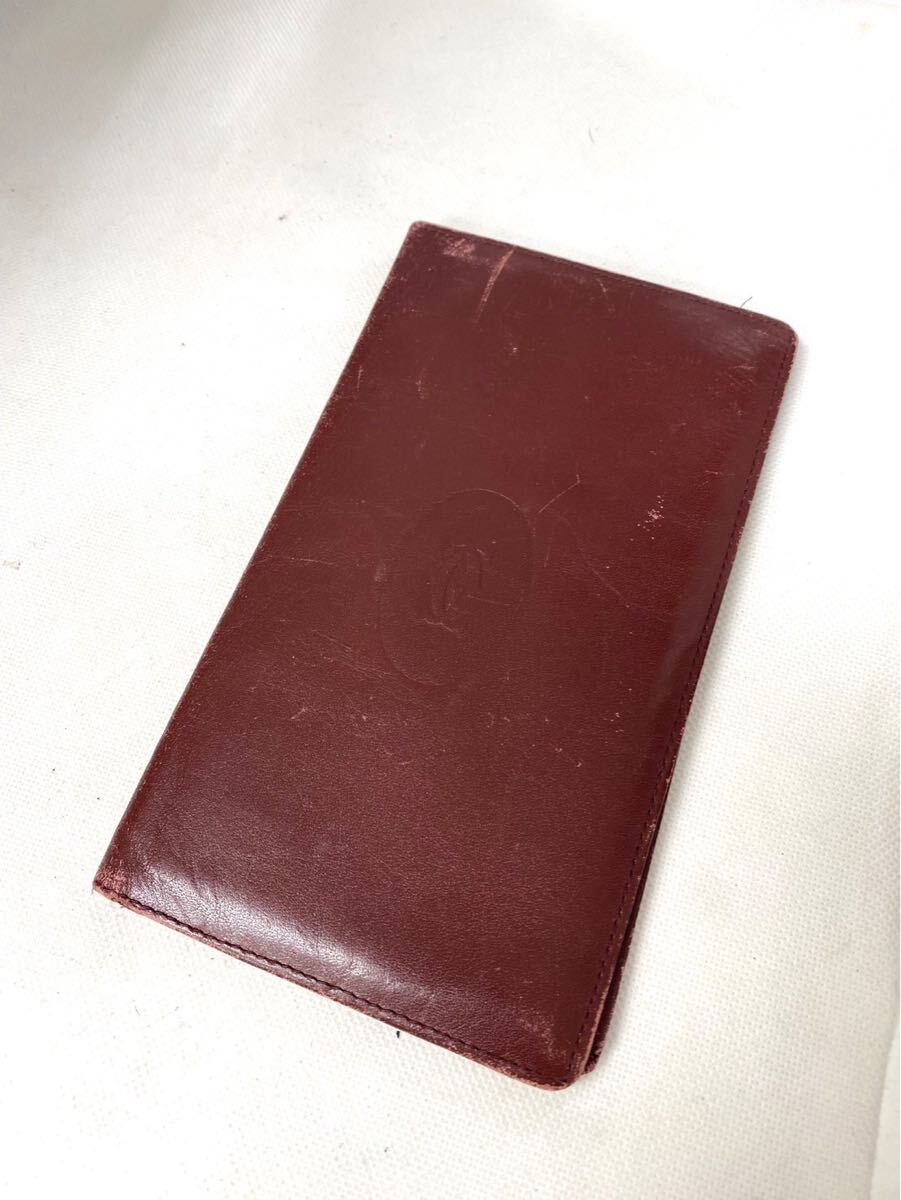 Cartier カルティエ マストライン 財布 二つ折り レザー 財布 札入れ ボルドー メンズ hm031403