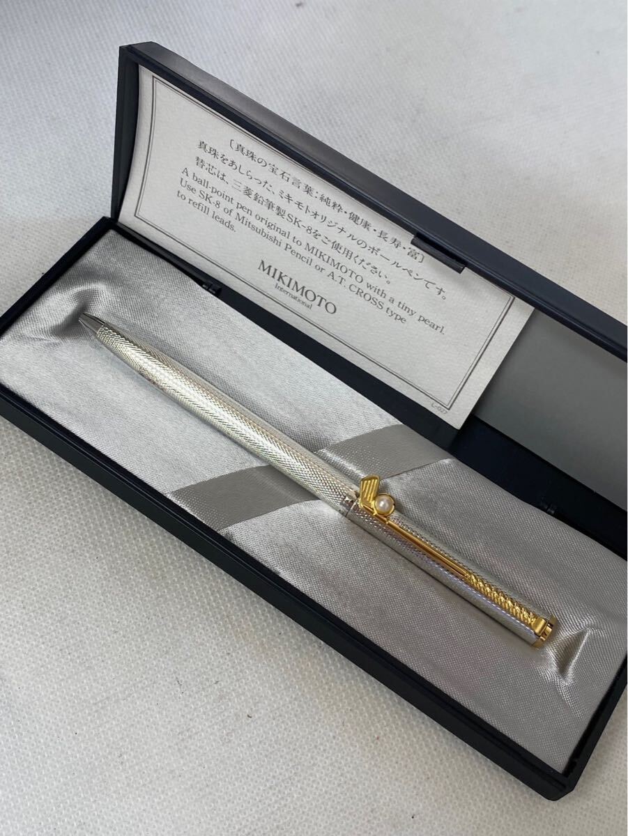 MIKIMOTO ミキモト パール付 ボールペン ゴルフモチーフ 筆記用具 文房具 ki031603