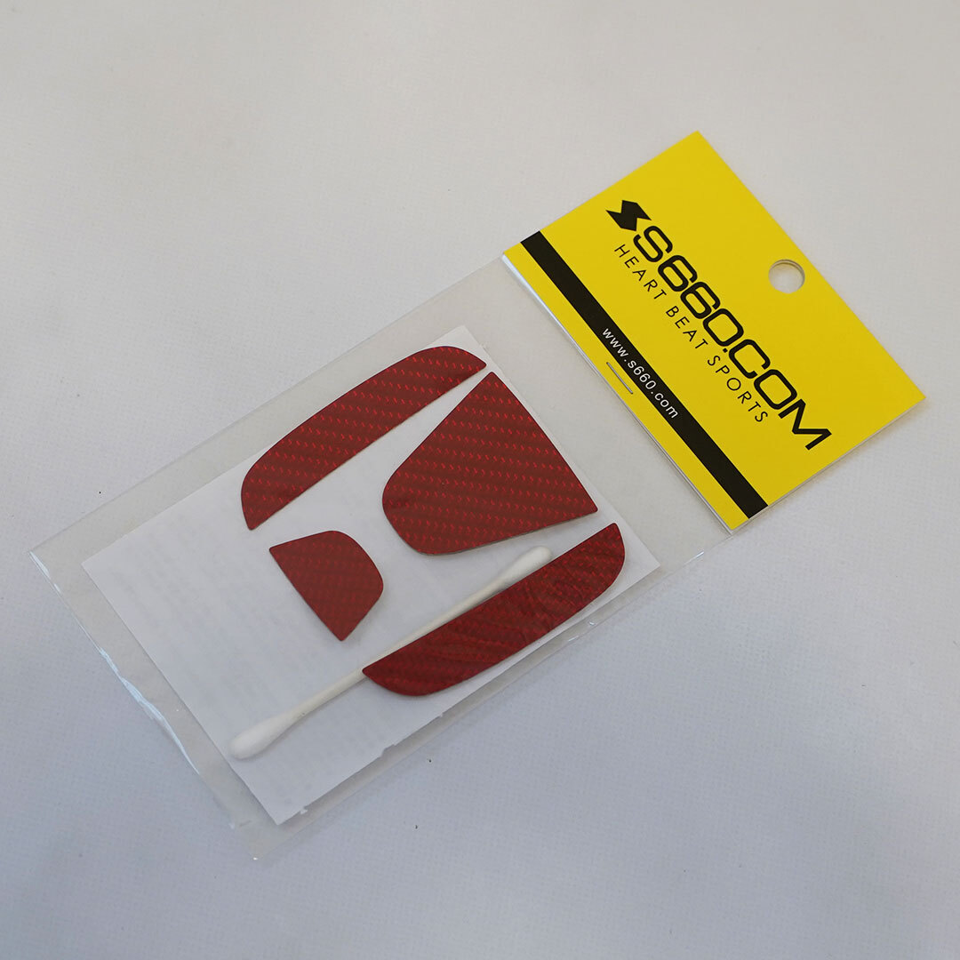 【 廃盤？ 】S660.COM SPIDER　S660フロント/リアエンブレム用カーボンシート・1枚　赤バッジ　タイプR　| JW5 | 新品 | 送料無料