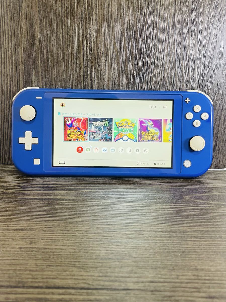 No.01 Nintendo Switch Lite HDH-001 ブルー 本体 動作確認済み 中古 ポケモン スカーレット付属 人気ゲームセット