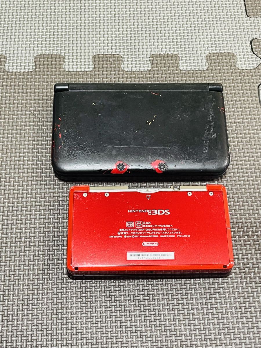 No.25 NINTENDO 3DS / 3DS LL 本体 2台セット 動作未確認 中古 ブラック／レッド