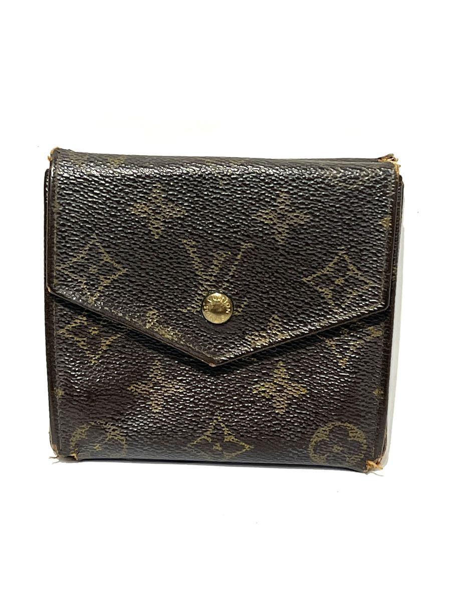 △sk-153 LOUIS VUITTON ルイヴィトン M61660 モノグラム ポルトモネ ビエ カルトクレディ ブラウン コンパクトウォレット 財布 S589-2