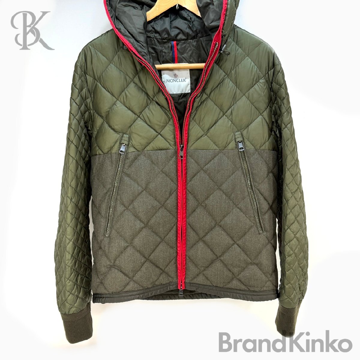 モンクレール キルティング ダウン ジャケット サイズ表記1 A20914136585 グリーン系 服 防寒着 MONCLER 中古 ★