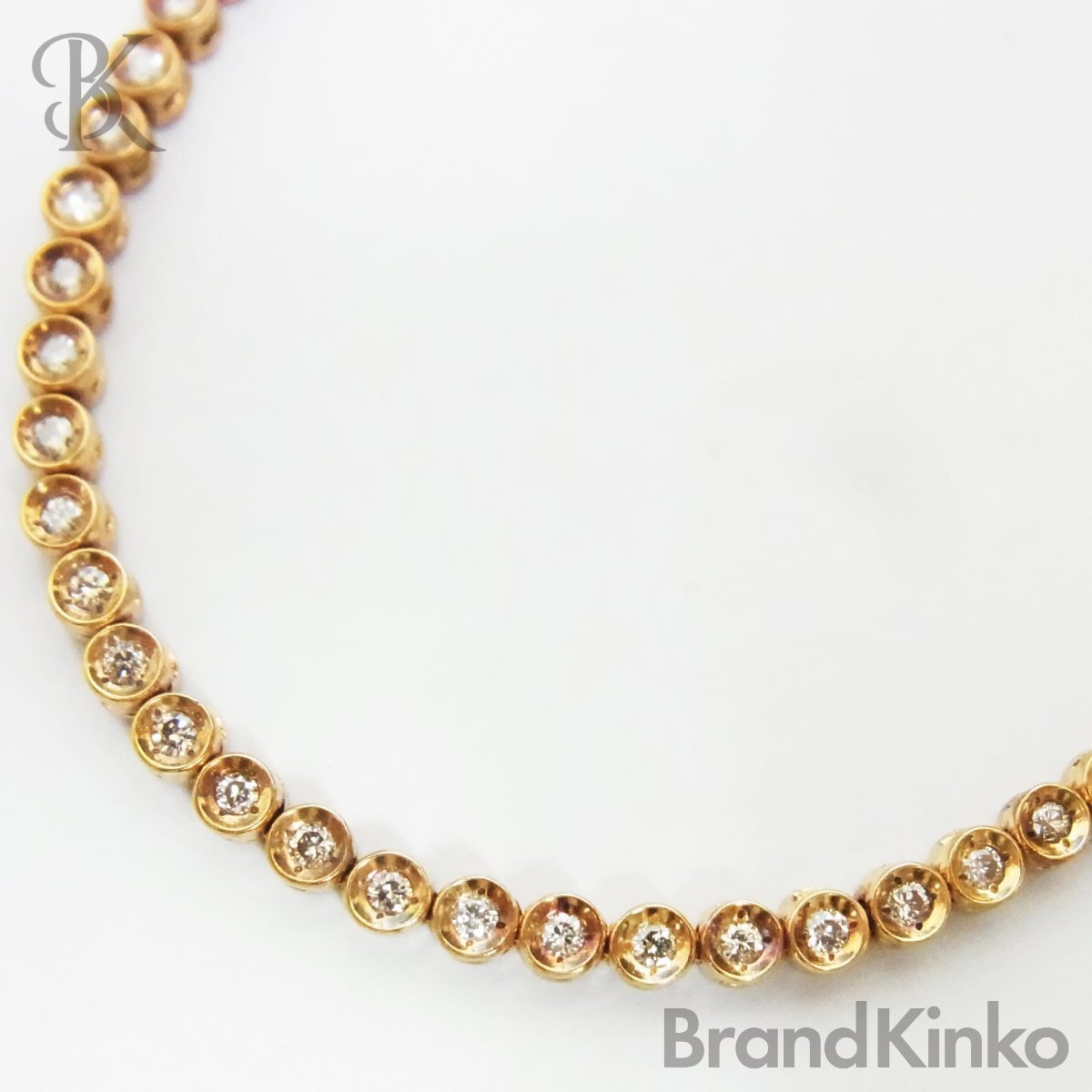 K18 テニスブレスレット メレダイヤ1.12ct 約10.1g 腕回り:約18.0cm 幅：約3.1mm ゴールド ■
