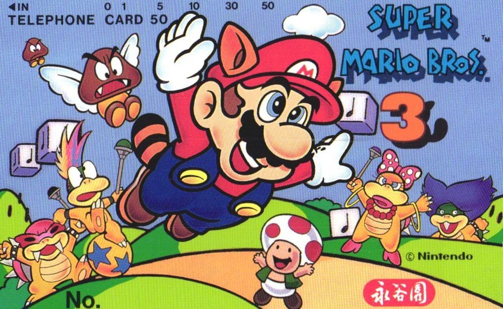 ★スーパーマリオブラザーズ3　任天堂　永谷園　微擦れ有★テレカ５０度数未使用id_121