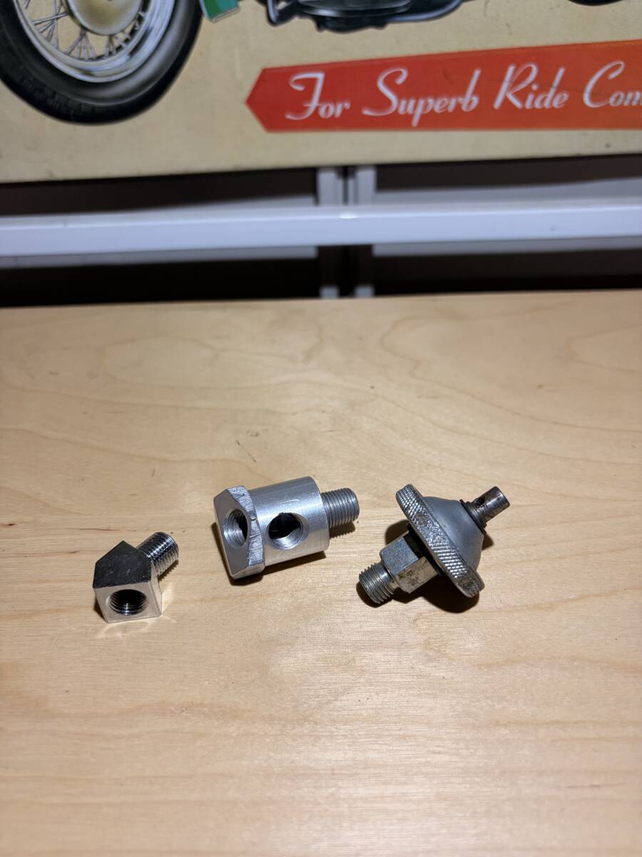 ハーレー純正 オイルプレッシャースイッチ ＆ 未使用フィッティングセット ナックル ショベル パン ヘッド チョッパー 当時物 ビンテージ