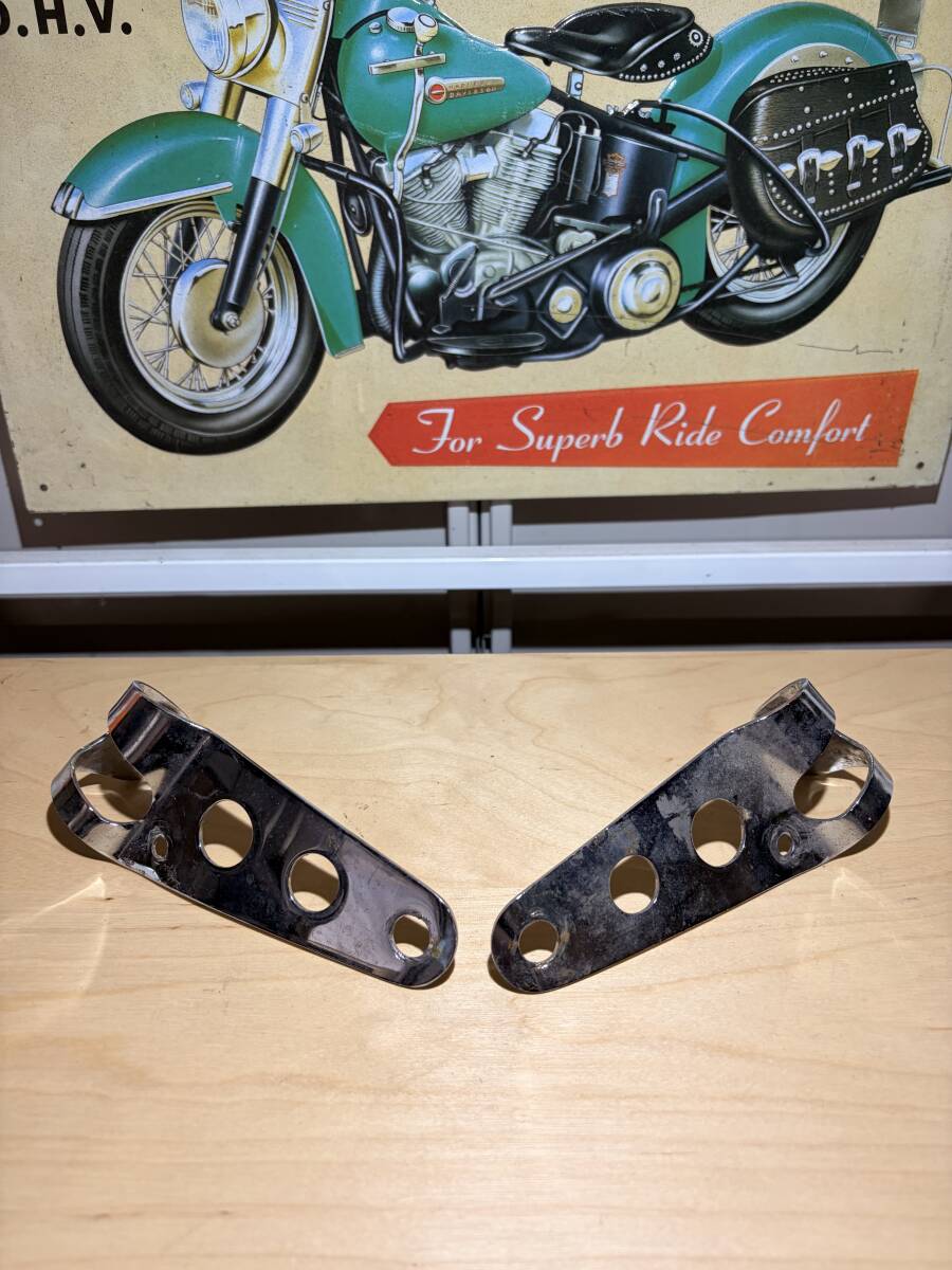 サイドマウント ステー ヘッドライト メーカー不明 欠品 チョッパー ボバー カスタム ハーレー ビンテージ ナックル パン ショベル ヘッド