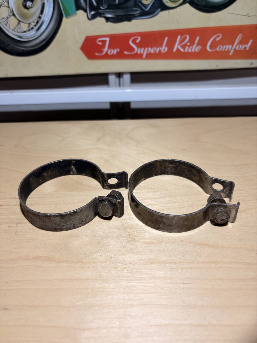 希少 ハーレー 純正 パンヘッド 初期 48 - 50 エキゾーストクランプ ナックル ショベル ヘッド ビンテージ 当時物