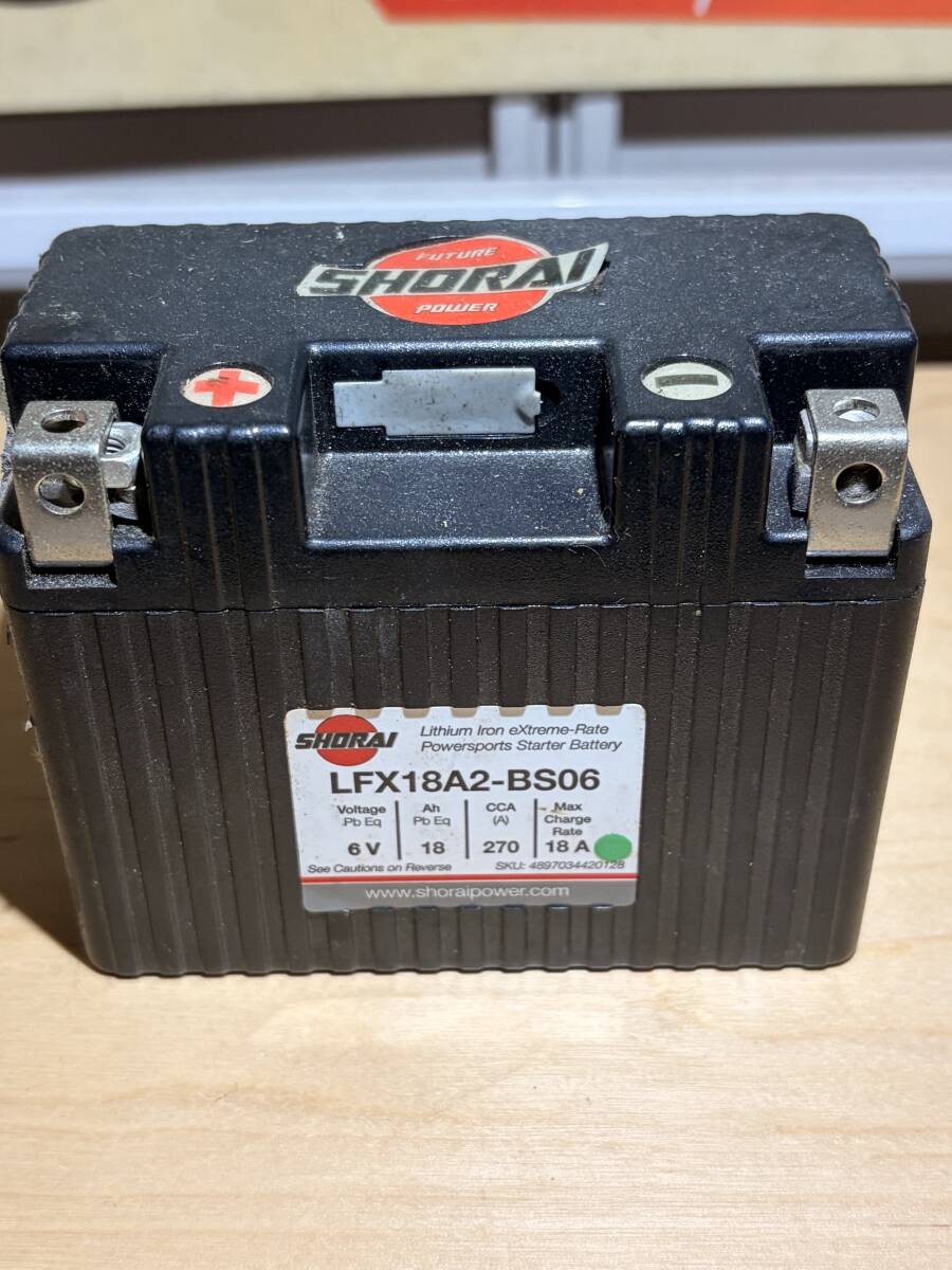 【ジャンク】SHORAI リチウムバッテリー 6V LFX07L2-BS06 ハーレー ナックル パン ショベル ヘッド ビンテージ カスタム用