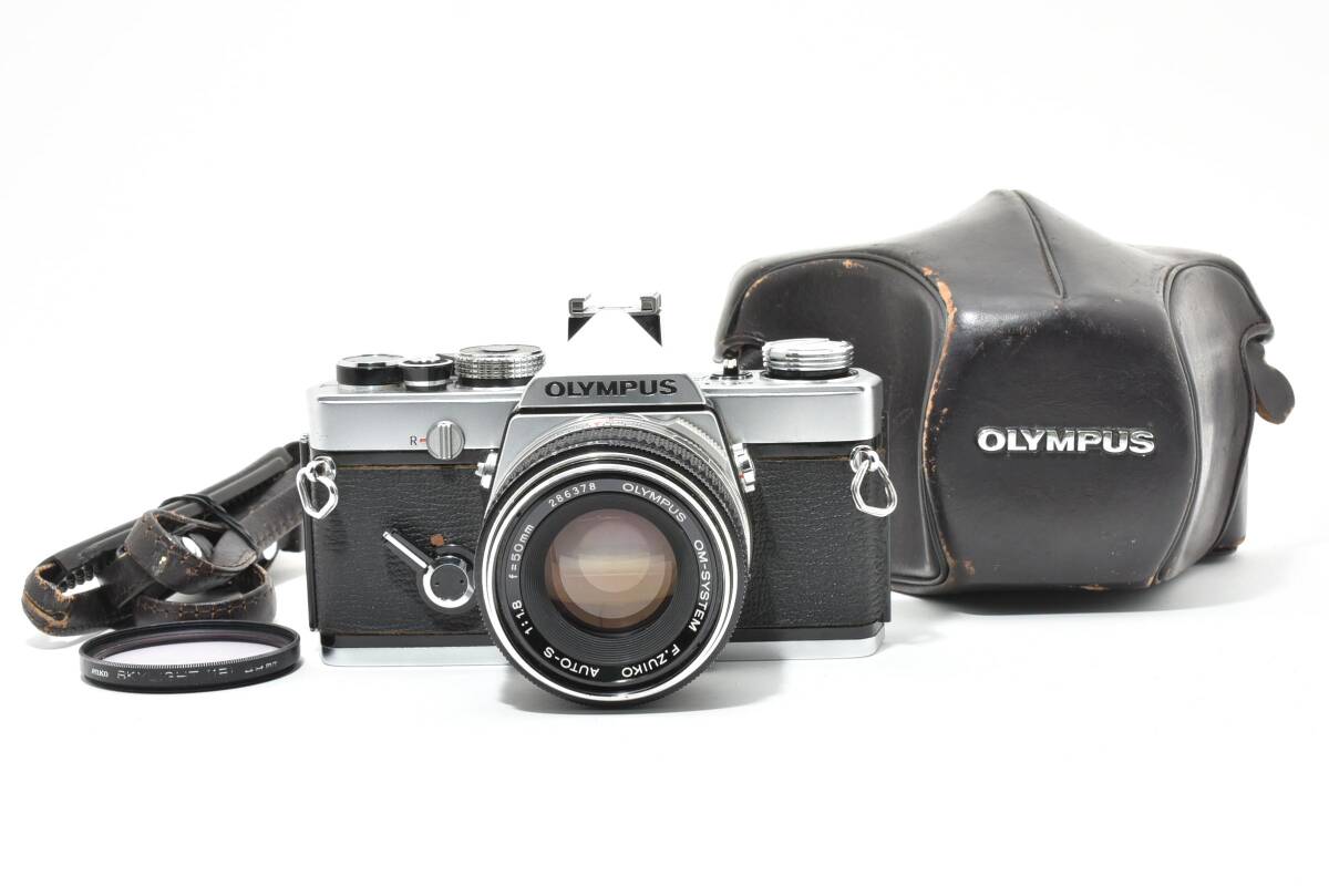 ★良品★ OLYMPUS OM-1 50mm F1.8付 露出計OK ケース付