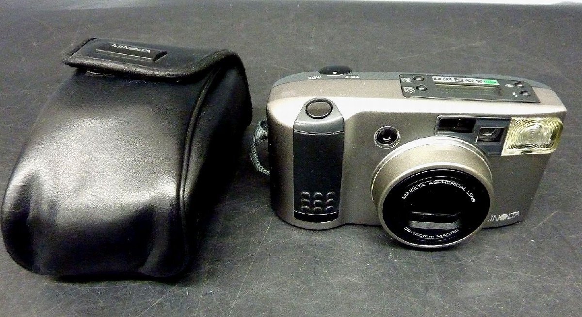 [ZEROnet] レトロ　フィルムカメラ　コンパクトカメラ　ミノルタ　Capios140　通電OK　現状品　ΣK803-07