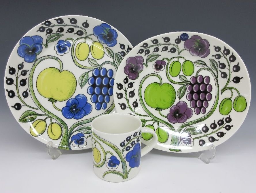 [ZEROnet] ARABIA アラビア パラティッシュ Paratiisi イエロー パープル プレート マグカップ 3点セット 洋食器 北欧食器 ％H83-47