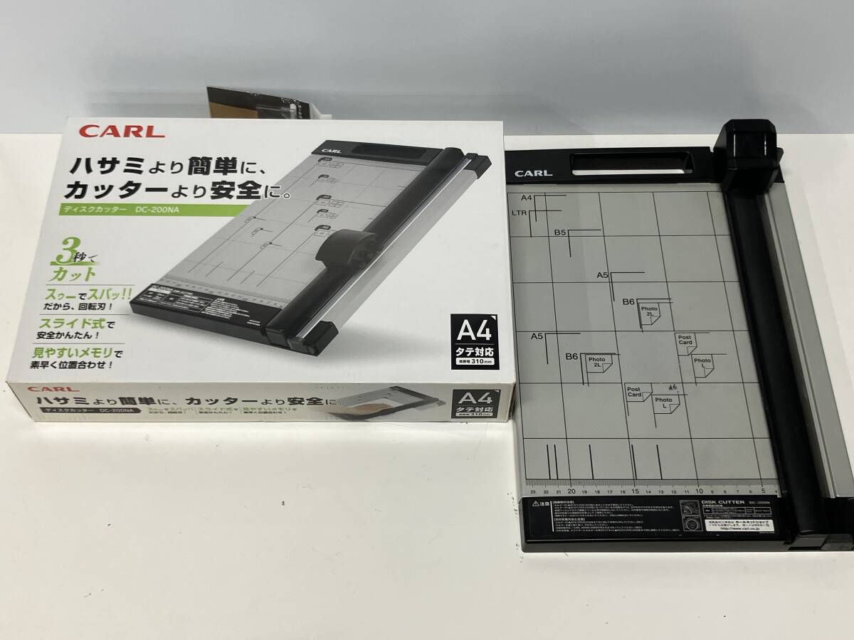 Hh542◆CARL カール◆ディスクカッター DC-200NA ペーパーカッター 裁断機 A4対応