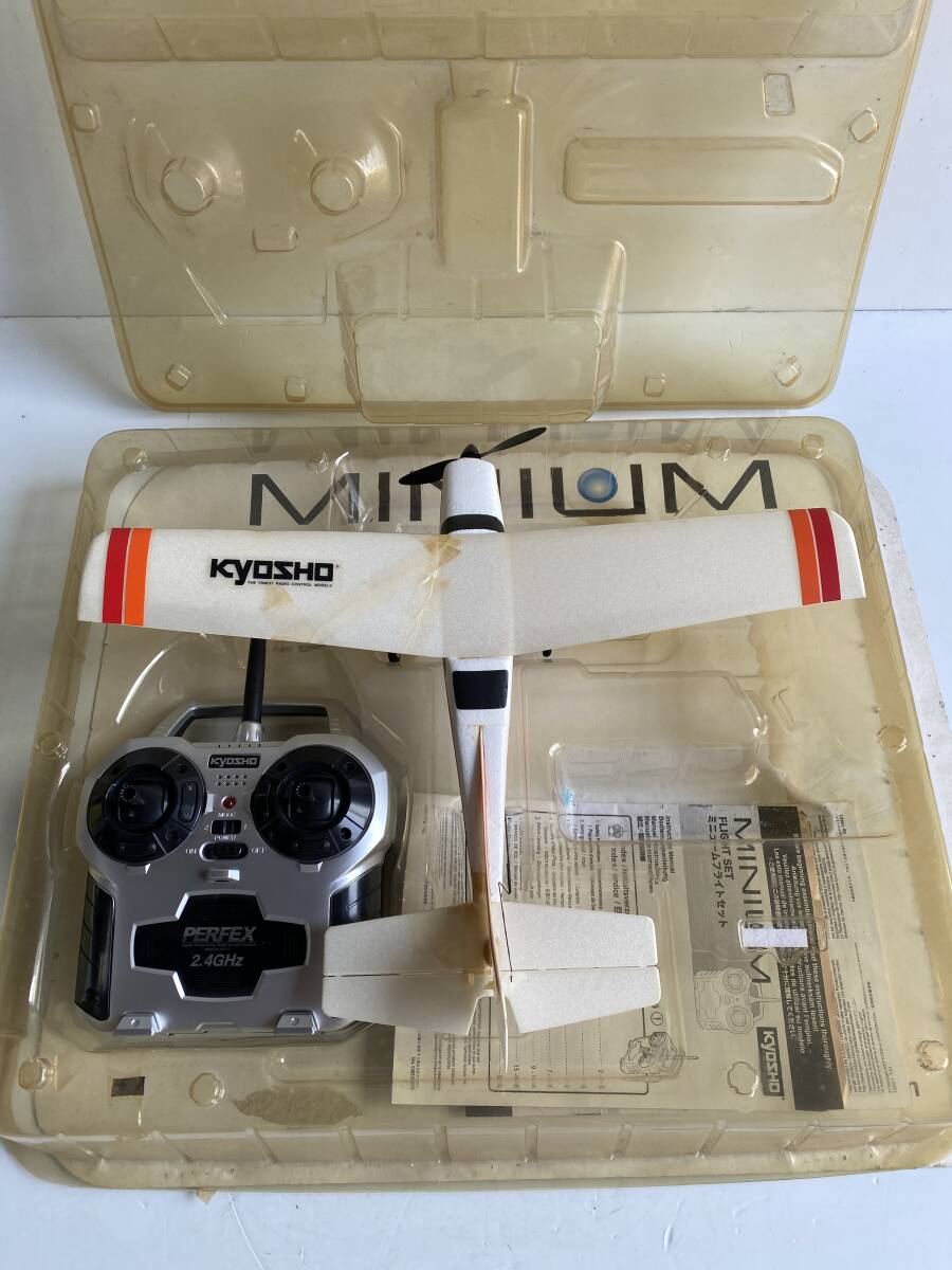 ⑤t232◆KYOSHO 京商◆ラジコン MINIUM/ミニューム CESSNA 210 CENTURION セスナ210 フライトセット RC飛行機 2.4GHz PERFEX送信機付 