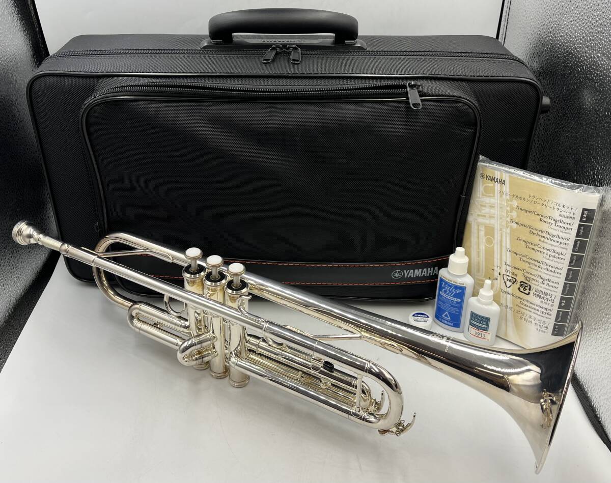 YAMAHA ヤマハ トランペット YTR-3335S シルバー 銀メッキ 金管楽器 管楽器 リバース管 付属品有 簡易動作確認済み 現状品 吹奏楽 F4751