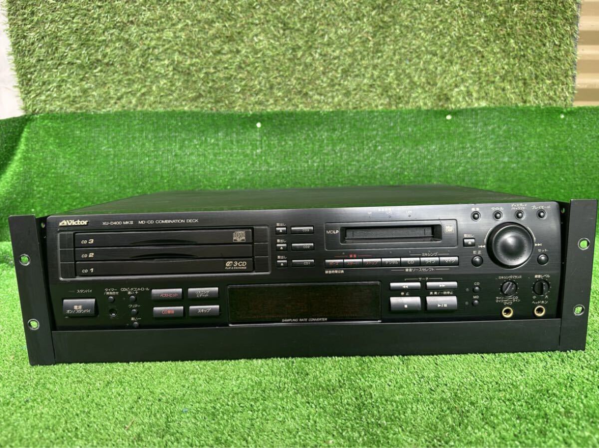 B16 Victor ビクター XU-D400MKⅡ MD CD コンビネーションデッキ 通電確認済み
