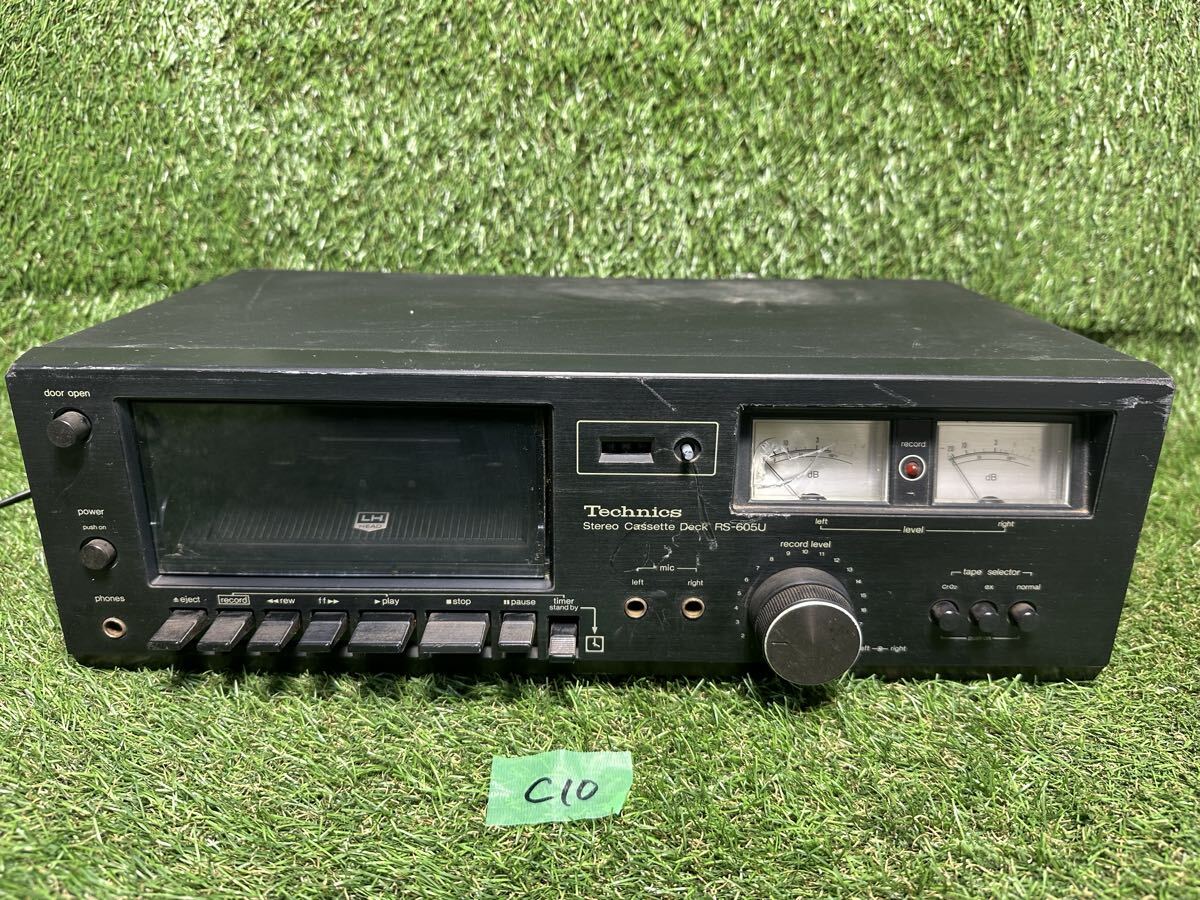 C10 Technics RS-605U カセットデッキ　通電確認のみ