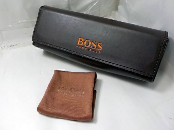 HUGO BOSS　ヒューゴボス メガネソフトケース クロス付き 　ブラウン