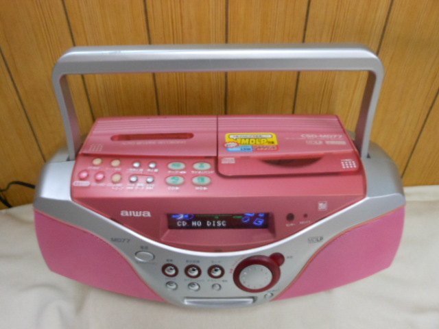 『送料無料です』◆アイワ aiwa CSD-MD77 MDラジカセ◆MD ラジオ CD 良好に聴けます◆カセット不良