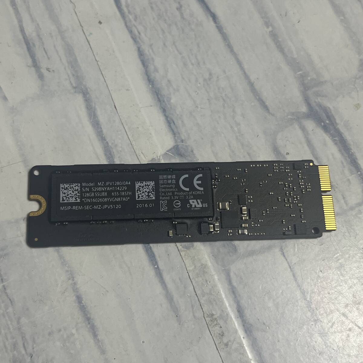 【純正中古】MacbookPro Late 2013/2014/2015対応 SSDパーツ 128GB MacOS Montereyクリーンインストールで動作確認済★A03137A