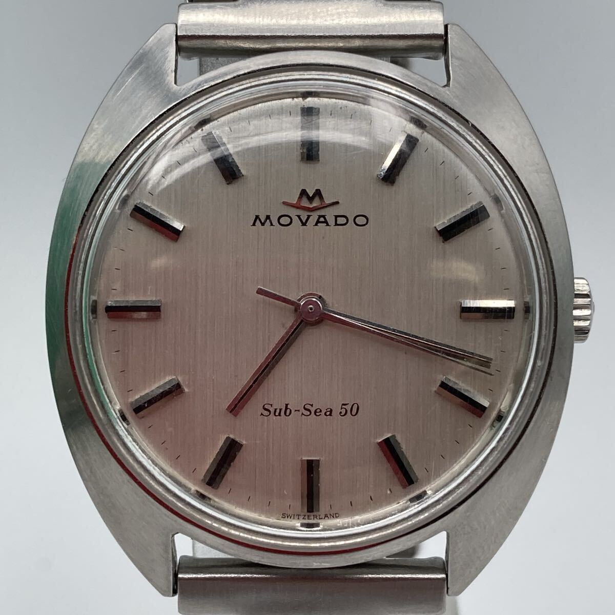 【C2221-i】腕時計 movado sub-sea 50 モバード 自動巻き シルバー 