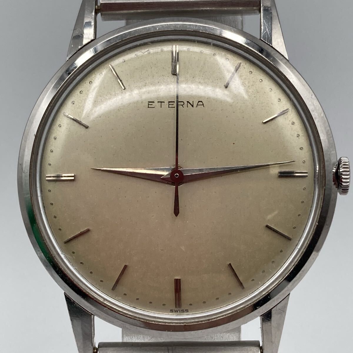 【C2222-i】腕時計 ETERNA 手巻き エテルナ シルバー 稼動品
