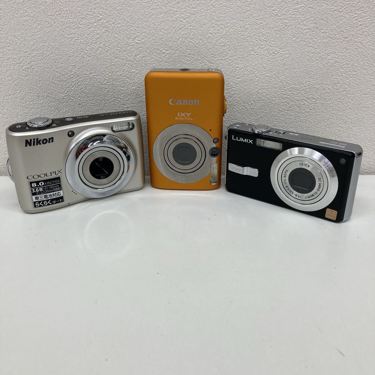 【AF2243-j】 カメラ デジカメ デジタルカメラ 3点　まとめ　panasonic LUMIX DMC-FX7 CANON IXY digital 110 IS Nikon COOLPIX L21