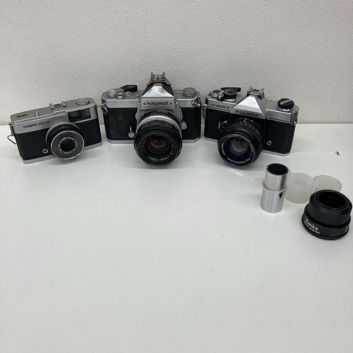 【AD2245-j】 カメラ 一眼レフ フィルムカメラ　まとめ　FUJICA ST605Ⅱ KENKO SCOPE ADAPTER Nikon Nikomat OLYMPUS TRIP 35
