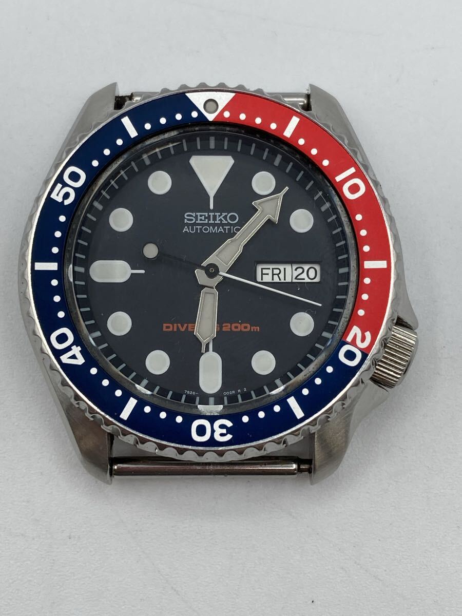 【H2237-i】 腕時計　SEIKO 7S26-0020 稼動品 デイデイト セイコー ダイバー 自動巻き ペプシベゼル　ベルト無し