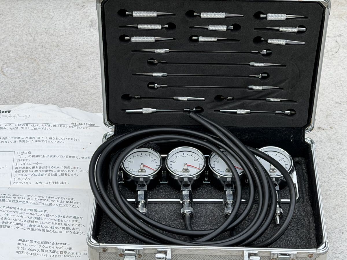 STRAIGHT 4連 バキューム ゲージ シンクロナイザーメーター ソレックス ウェーバー FCR キャブレター CBX400F GS400E Z750RS BEET ヨシムラ