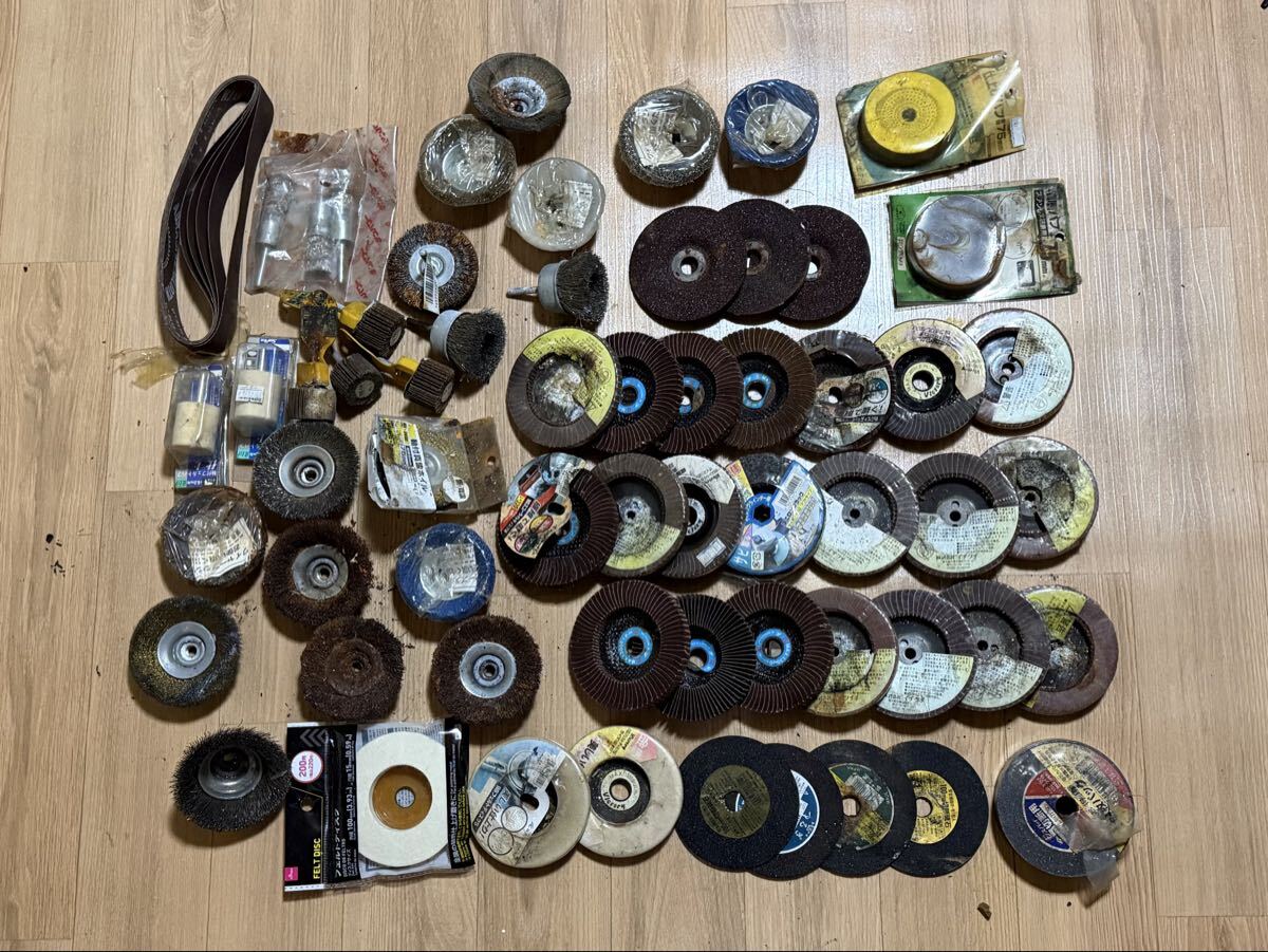 100mm フラップディスク フェルトバフ オフセット砥石 ワイヤーカップブラシ 切断砥石 電動ドリル グラインダー リューター ルーター