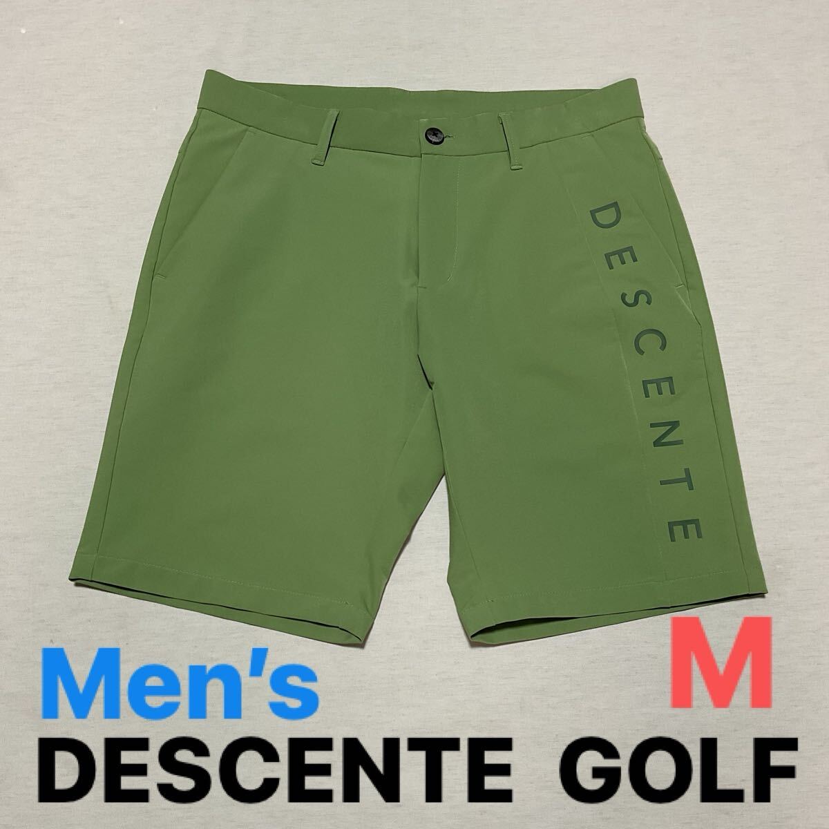【超美品】DESCENTE GOLF デサントゴルフ メンズM ショートパンツ ゴルフハーフパンツ　ハーフパンツ　グリーン　ストレッチパンツ